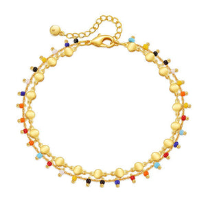 Candy Color Small Rice - shaped Beads National Style Anklets - Zambeel