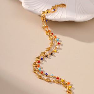 Candy Color Small Rice - shaped Beads National Style Anklets - Zambeel