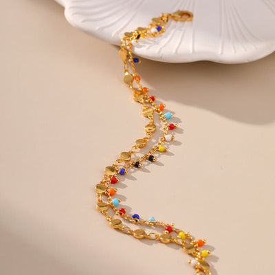 Candy Color Small Rice - shaped Beads National Style Anklets - Zambeel
