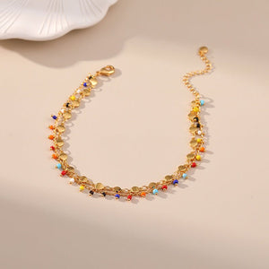 Candy Color Small Rice - shaped Beads National Style Anklets - Zambeel