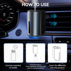 Car Air Fresheners Natural French Perfume Lasts 45 Days, Portable Waterless Car Diffuser Air Freshener Car Aromatherapy Diffuser, Adjust Concentration Scent - Zambeel