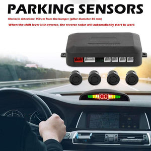 Car LED Crescent Buzzer Parking Sensor 4 Probes - Zambeel