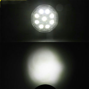 Car LED Work Light Mini Round 9 Lights 27W Auxiliary Light Modified Headlight Engineering Spotlight Headlight - Zambeel