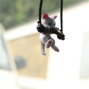 Car Ornaments Creative Cute Branch Cat Rearview Mirror Pendant - Zambeel
