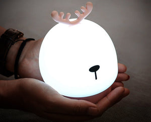 Cartoon Fawn Silicone Night Light Pats Eye Protection Breastfeeding Light Holiday Table White Night Light - Zambeel