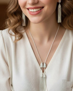 Cascade Tassel Necklace Set - Zambeel