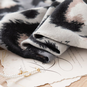 Cashmere - like Leopard Print Scarf Shawl Fashion All - matching - Zambeel