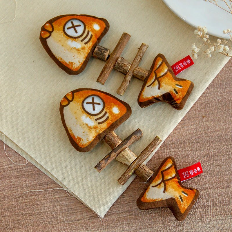 Cat Fishbone Wood Simulation Molar Toy Pet Products - Zambeel