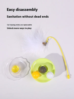 Cat Interactive Toy Funny Tumbler Toy Kitten Exercise Catching Leaky Food Ball Teaser Feather Wand Toys For Cat Accessories Pet Products - Zambeel