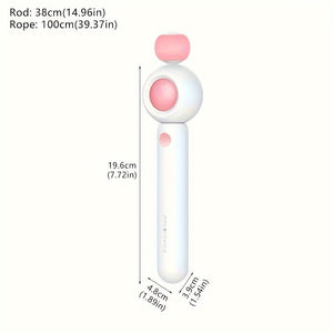 Cat Teaser Stick, Retractable Cat Wand With Replacement Head, Cat Feather Toy, Cat Interactive Toy For Indoor Cats For Relief Boredom And Exercise - Zambeel