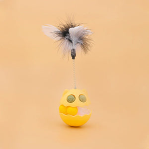 Cats Feather Toy Rotate Cat Tumbler Teaser Catmint Roller Track Ball Interaction Kitten Chasing Hunting Pets Toy Cats Treat Pet Products - Zambeel