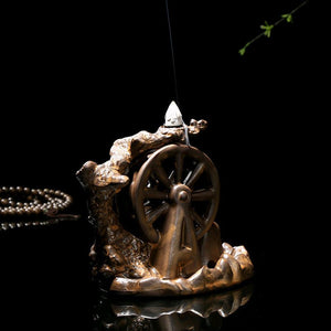 Ceramic Flow Smoke Backflow Incense Burner Indoor Creative Aromatherapy Burner Ornaments Ornamental Sandalwood Incense Sticks Shui Mu Nianhua - Zambeel