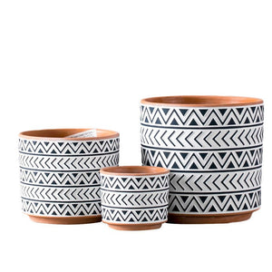 Ceramic Flower Pots Nordic Style Geometric Flower Pots - Zambeel