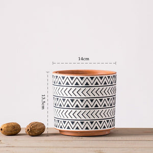 Ceramic Flower Pots Nordic Style Geometric Flower Pots - Zambeel