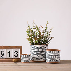 Ceramic Flower Pots Nordic Style Geometric Flower Pots - Zambeel
