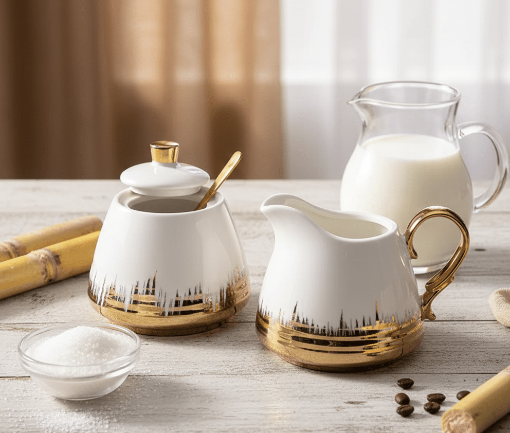 Ceramic Sugar & Milk Pot Set - Zambeel