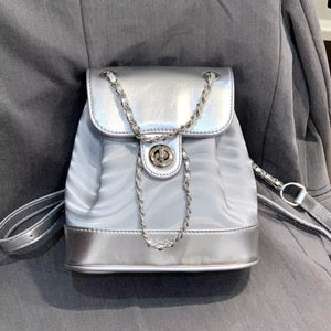 Chain Backpack Women's Water Ripple Fashion Travel Backpack Bags - Zambeel