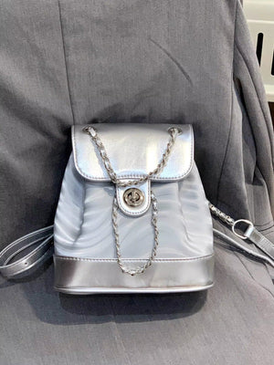 Chain Backpack Women's Water Ripple Fashion Travel Backpack Bags - Zambeel