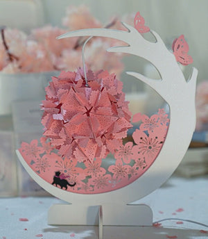 Cherry Blossom Season Small Night Light Paper Sculpture Lamp Under The Cherry Tree Ancient Style Creative Birthday Gift Decoration - Zambeel