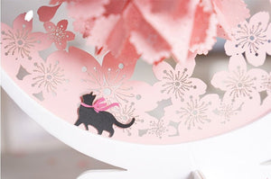 Cherry Blossom Season Small Night Light Paper Sculpture Lamp Under The Cherry Tree Ancient Style Creative Birthday Gift Decoration - Zambeel