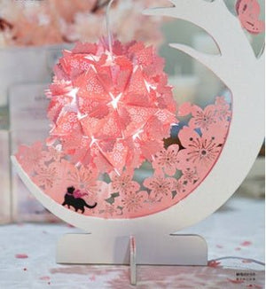 Cherry Blossom Season Small Night Light Paper Sculpture Lamp Under The Cherry Tree Ancient Style Creative Birthday Gift Decoration - Zambeel