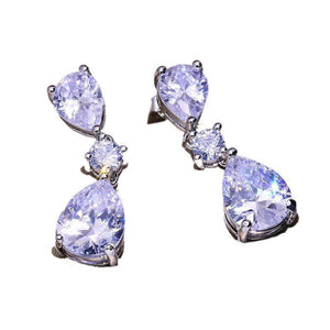 Chic Water - drop - shaped Zircon Earrings Korean Style - Zambeel