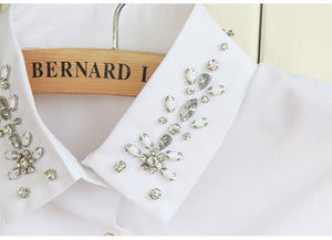 Chiffon Rhinestone Fake Collar Shirt Women's Shawl - Zambeel