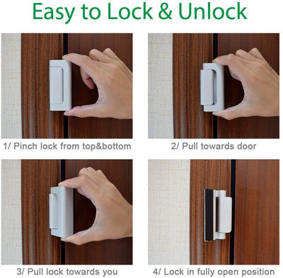 Child Safety Door Reinforced Lock With 3 Inches Stop Aluminum Alloy Hinge Upgrade Night Lock - Zambeel
