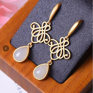 Chinese Knot Water Drop Classic Elegant Earrings For Women - Zambeel