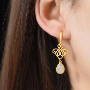 Chinese Knot Water Drop Classic Elegant Earrings For Women - Zambeel