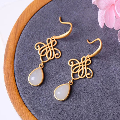Chinese Knot Water Drop Classic Elegant Earrings For Women - Zambeel