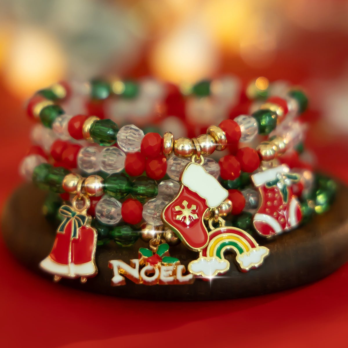 Christmas Candy Polymer Clay CCB Bracelet Suit - Zambeel