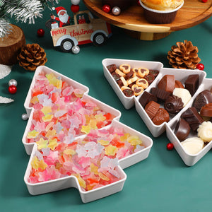 Christmas Tree Shaped Fruit Platter Creative Plates Storage Box Dried Fruit Snack Plates Divided Candy Dessert Plate Container - Zambeel