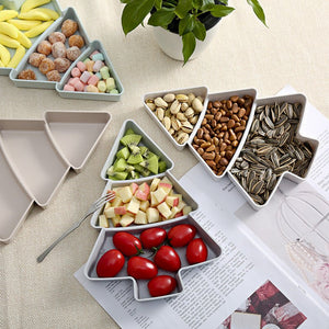 Christmas Tree Shaped Fruit Platter Creative Plates Storage Box Dried Fruit Snack Plates Divided Candy Dessert Plate Container - Zambeel