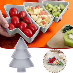 Christmas Tree Shaped Fruit Platter Creative Plates Storage Box Dried Fruit Snack Plates Divided Candy Dessert Plate Container - Zambeel