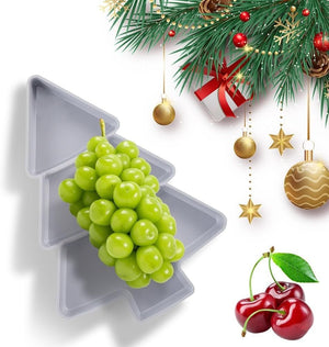 Christmas Tree Shaped Fruit Platter Creative Plates Storage Box Dried Fruit Snack Plates Divided Candy Dessert Plate Container - Zambeel