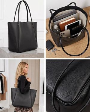 Classic Leather Tote Bag for Women - Zambeel