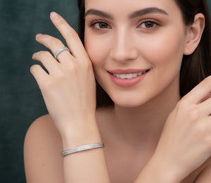 Classic Line Zircon Bangle & Ring Set - Zambeel