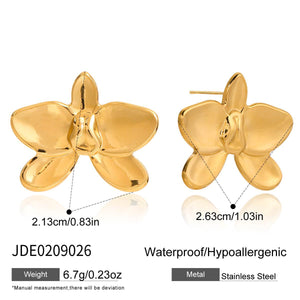 Classic Minimalist Stainless Steel Orchid Earrings With A Chic Butterfly Design - Zambeel