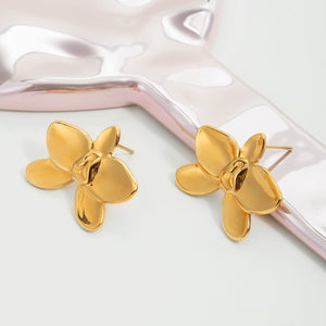 Classic Minimalist Stainless Steel Orchid Earrings With A Chic Butterfly Design - Zambeel