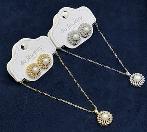 Classic Pearl Pendant Jewelry Set - Zambeel