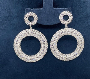 Classic Round Halo Crystal Earrings - Zambeel