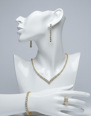 Classic V - Cut Crystal Jewelry Set - Zambeel