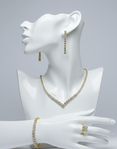 Classic V - Cut Crystal Jewelry Set - Zambeel