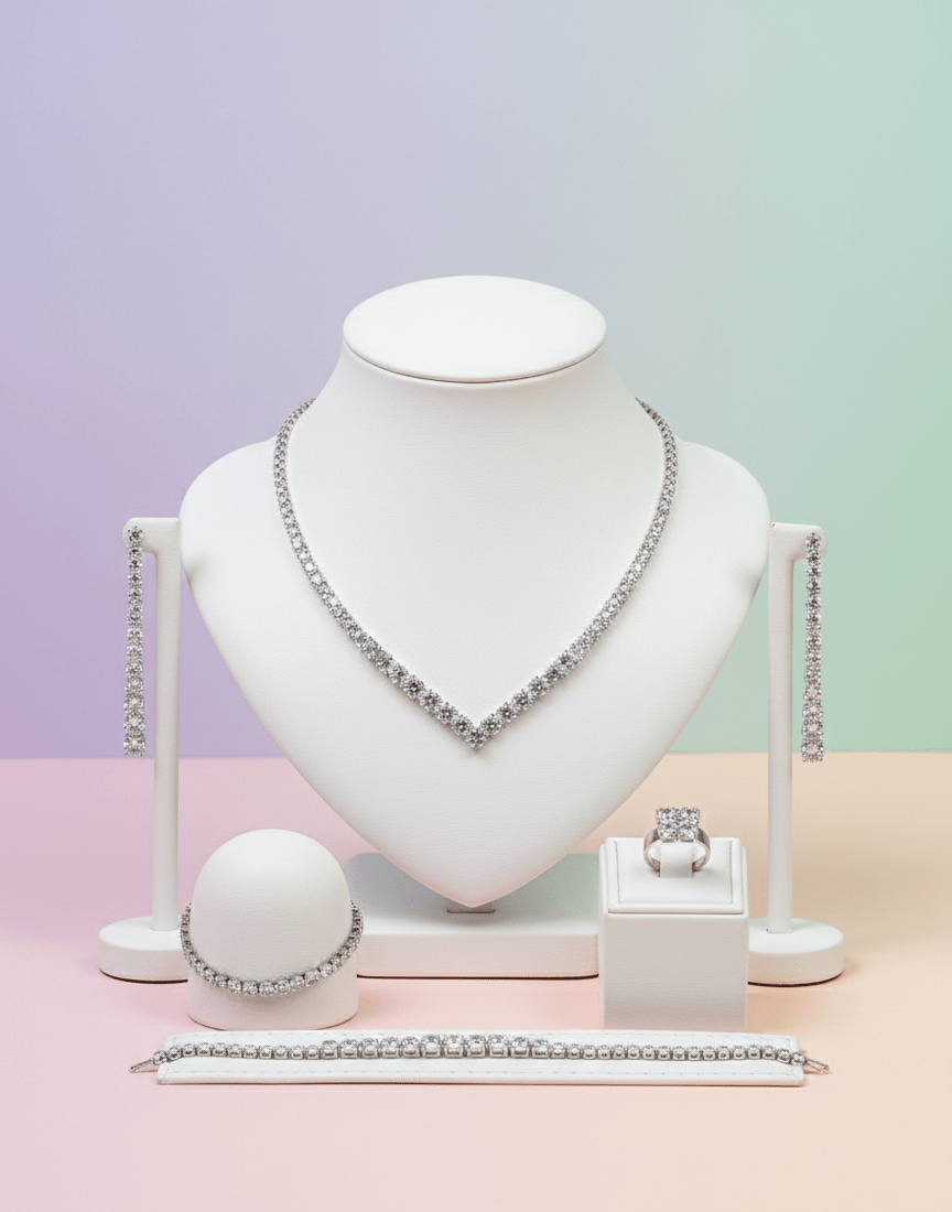 Classic V - Cut Crystal Jewelry Set - Zambeel