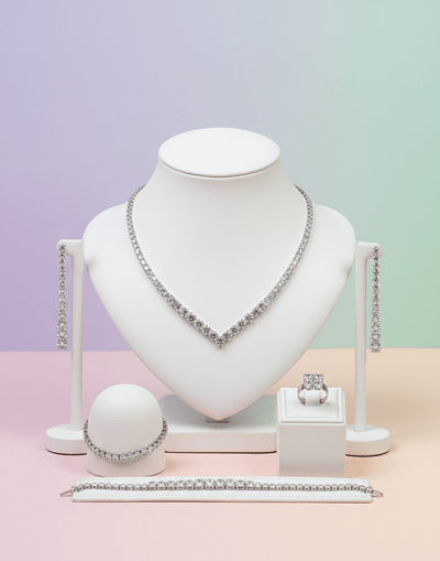 Classic V - Cut Crystal Jewelry Set - Zambeel