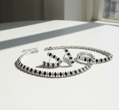 Classic White Crystal Marquise Cut Jewelry Set - Zambeel