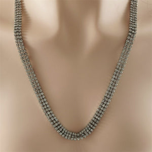 Clavicle Chain Wedding Dress Studio Popular Ornament Three - layer Zircon Necklace - Zambeel