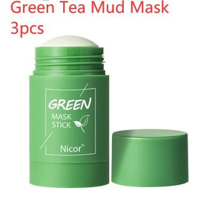 Cleansing Green Tea Mask Clay Stick Oil Control Anti - Acne Whitening Seaweed Mask Skin Care - Zambeel