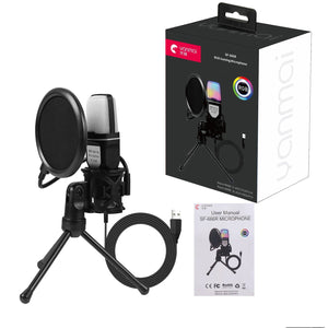 Clear Full RGB Capacitor Esports Gaming Desktop Microphone Computer Microphone - Zambeel
